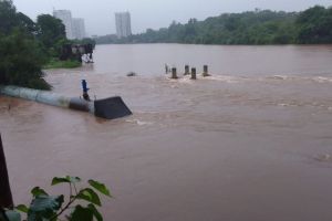 Flood water in the Mohili Water Purification Center of the Kalyan-Dombivli Municipality