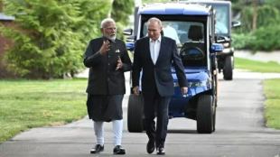 Narendra Modi meets Vladimir Putin