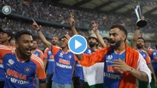 Maa Tujhe Salaam Virat Kohli Hardik Pandya Team India sang song with fans in Wankhede Stadium
