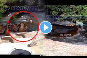 video having fun with the kids under the waterfall suddenly the water level rose and the picture changed shocking video goes viral