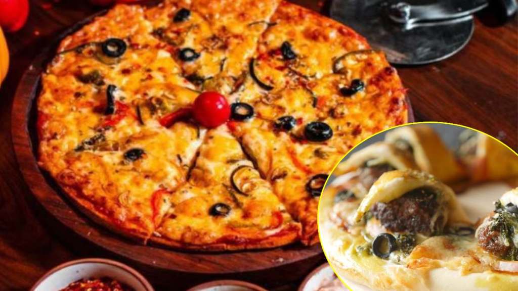 non veg pizza recipe chicken kofta pizza recipe in marathi