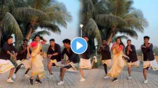 dance of youth in South Indian look on the song Gulabi Sari