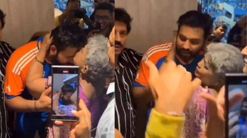 rohit sharma mother skips visit to doctor for indian cricket team parade celebration t20 world cup showers son with kisses in adorable video