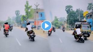 The video of men riding bikes in a zig zag fashion And Overtake as other vehicles pass them by serious threat to others on the road