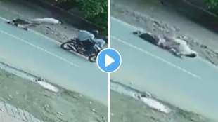 bike borne thieves snatch gold chain of woman in broad day light causing her to collapse on road in ghaziabad uttar pradesh video goes viral