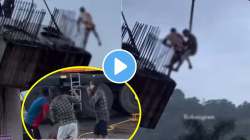 चिपळूणमधील थरारक अपघाताचा VIDEO; उड्डाणपुलाचा खांब तोडताना रोप तुटला अन् तीन कामगार थेट…; भीतीदायक दृश्य