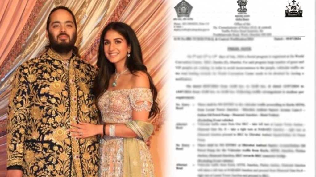 anant ambani radhika merchant wedding mumbai police traffic advisory embarrassed