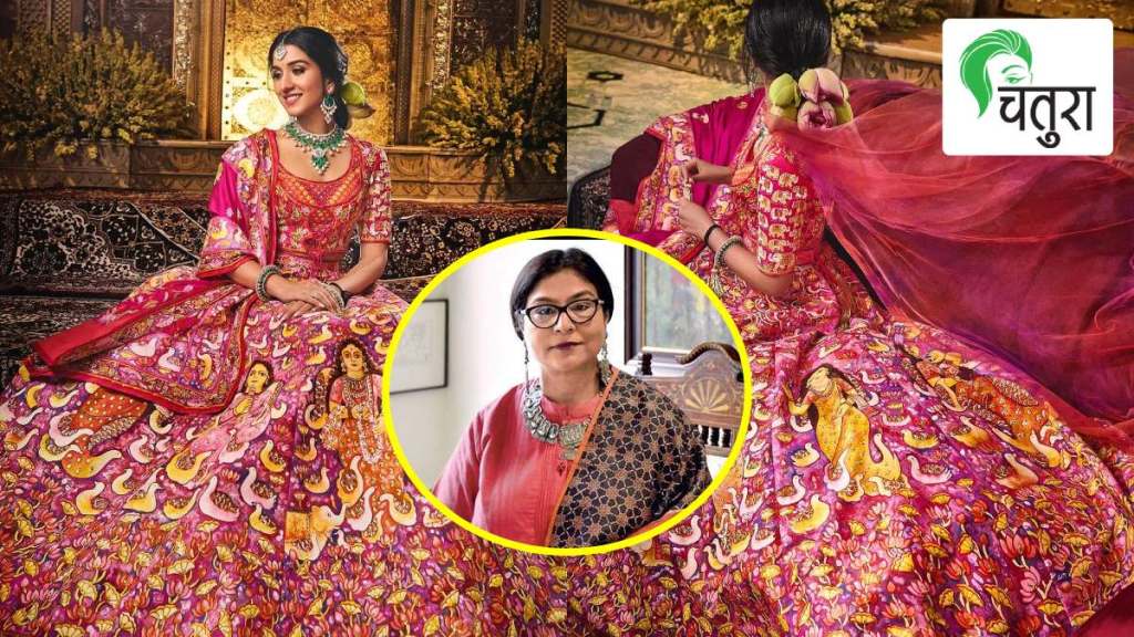 anant ambani rashika merchant wedding who is jayshree burman who made radhika merchants lehenga for shubh aashirwad is a brilliant combination of art and fashion