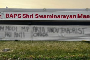 hindu temple vandalised in canada