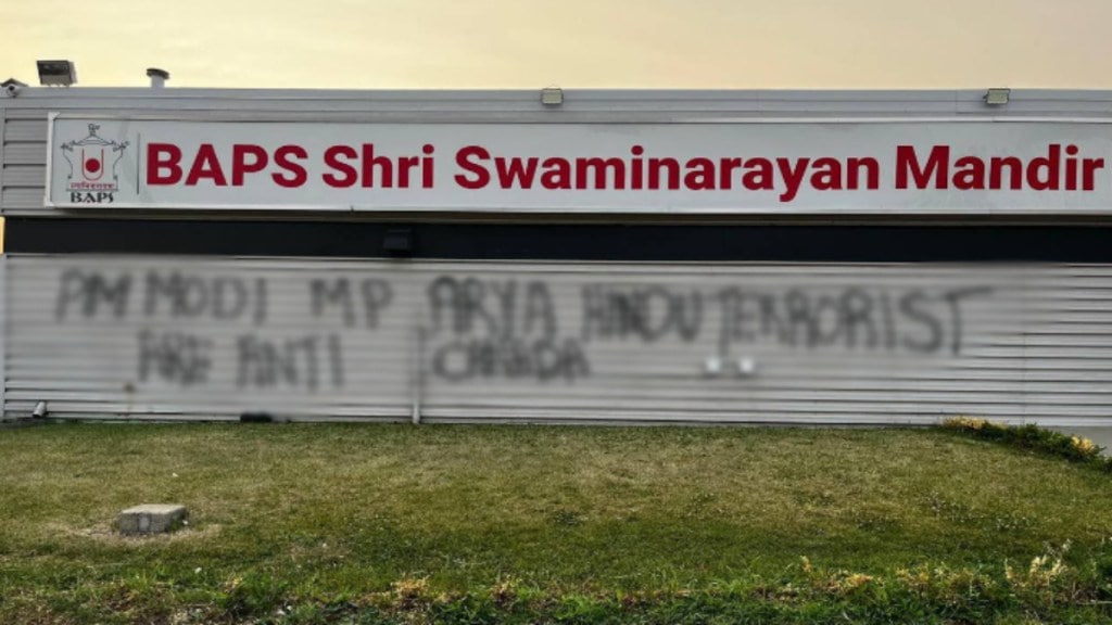 hindu temple vandalised in canada