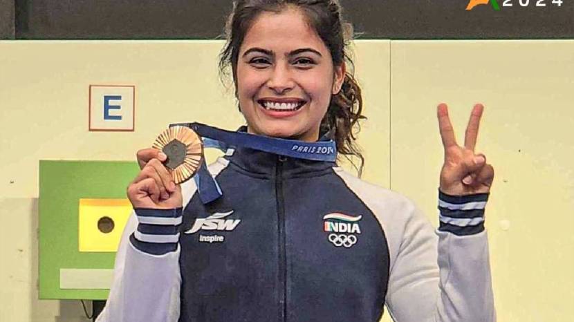 Manu Bhaker became the first Indian athlete to win two medals in a single Olympics