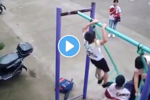 Little Boy injured While Playing On Swing shocking video