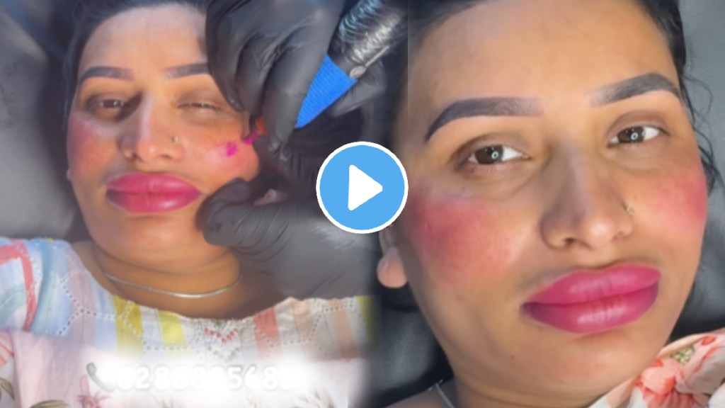 Woman got permanent makeup tattooed on her face video goes viral