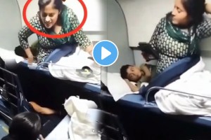 woman inside Indian railways over seat issues shocking video goes viral