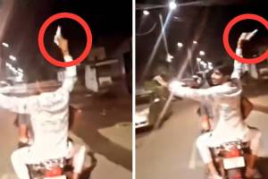 youth waving guns in real, two wheeler, Pimpri Chinchwad police, FIR, arrest