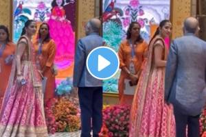 Ambani daughter in law Radhika Merchant traditional look for Mameru ceremony video viral