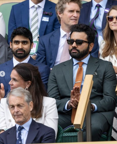 Indian captain Rohit Sharma at Wimbledon latest photos