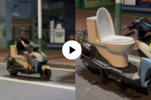 a young guy merged toilet with a scooter jugaad video goes viral