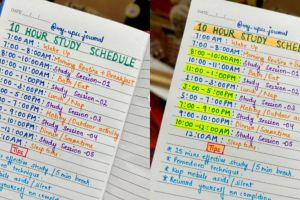 upsc student shared a timetable of 10 hours study in a day