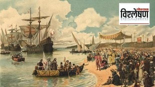 Vasco da Gama leaving the port of Lisbon, Portugal