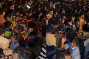 Girl faints as crowd gathers in Mumbai