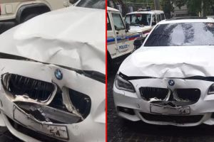 Worli Accident Today BMW Car hits Two Wheeler