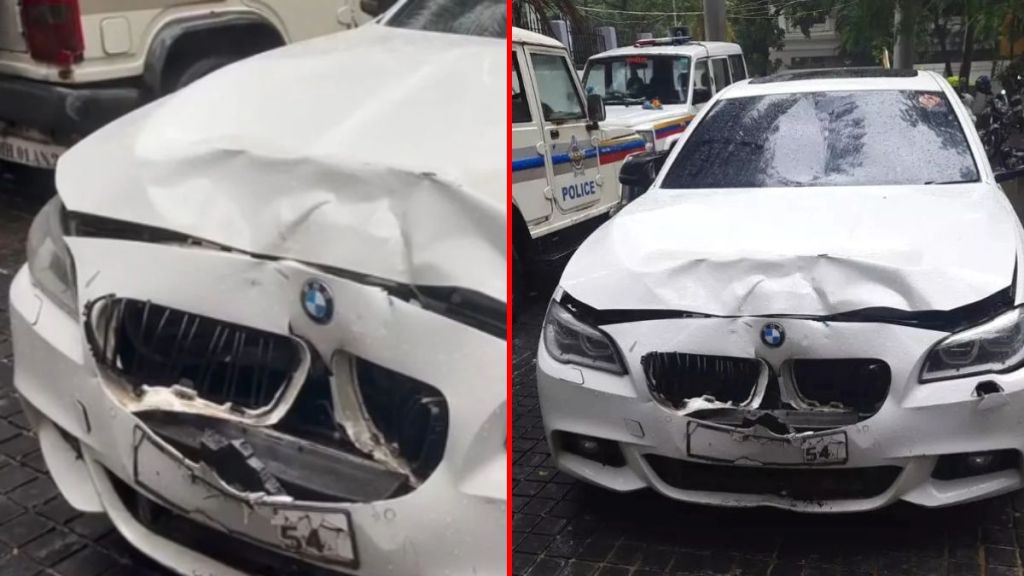 Worli Accident Today BMW Car hits Two Wheeler