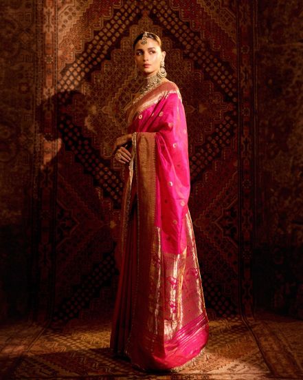 alia bhatt wore 160 year old ashavali pink saree