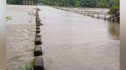 runde bridge near Titwala under water due to heavy rain