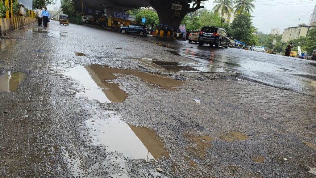 ghodbunder road potholes marathi news