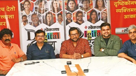 team of the marathi cinema dharmaveer 2 visited the loksatta office for movie promotion