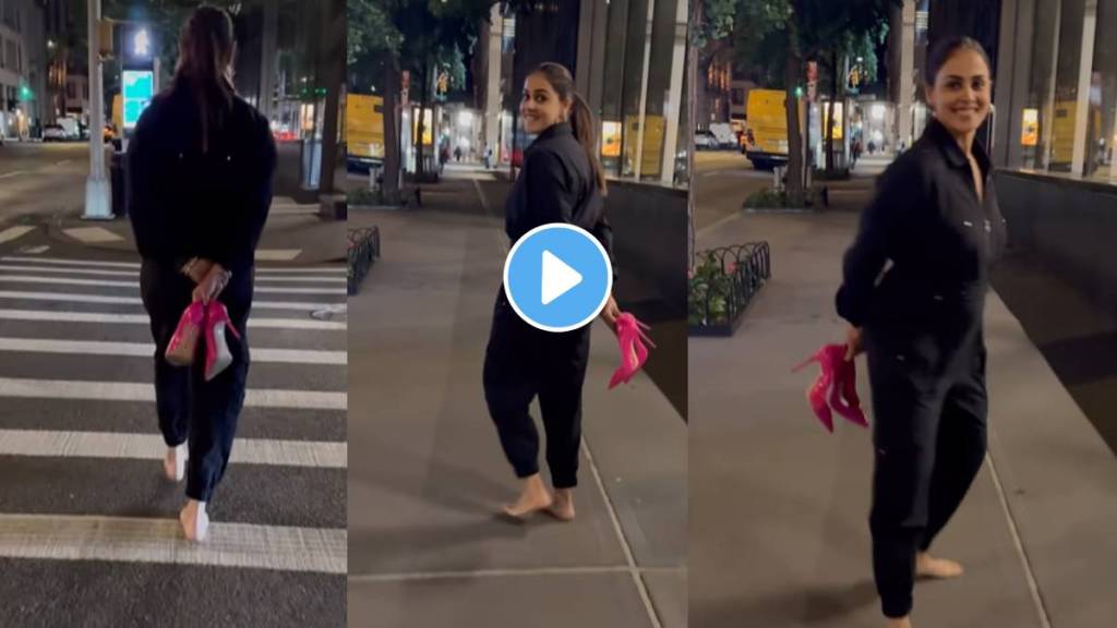 genelia deshmukh barefoot walk on new york street