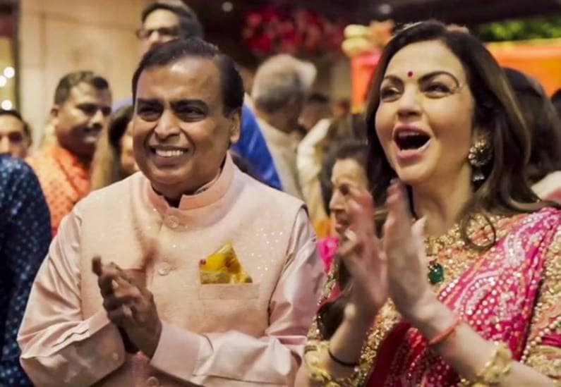 Ambani family pictures of Anant and Radhika pre wedding function