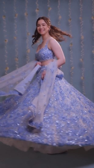 Sara Tendulkar Powder Blue Lehenga