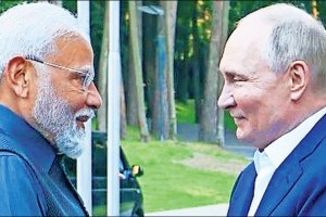Indian PM Modi meets Putin during first Russia visit