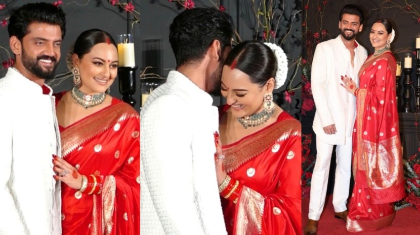 sonakshi sinha reception saree