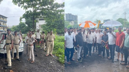 mass protest by villagers due to close of railway gate near nilje village