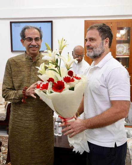 Sanjay Raut Aditya Thakre meeting at Delhi with Rahul Gandhi