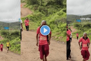 75-year-old grandmother ran barefoot in the marathon