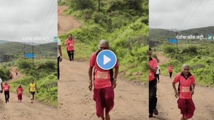 75-year-old grandmother ran barefoot in the marathon