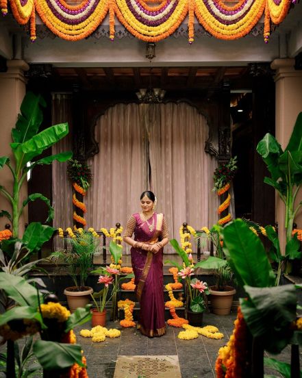 Akshaya Deodhar Purple Saree Look