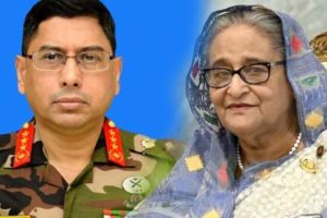 Bangladesh Army Chief Wacker-us-Zaman and Shaikh Hassina