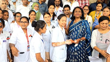 Distribution of Chilli Powder Sachets to Nurses for Self Defense After Kolkata Incident