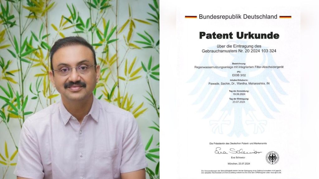 new chapter on water recharge International patent for Dr. Sachin Pavdes device