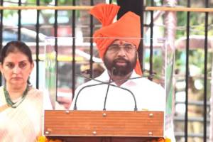 Flag hoisting by CM Eknath Shinde