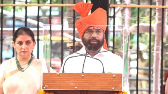 Flag hoisting by CM Eknath Shinde