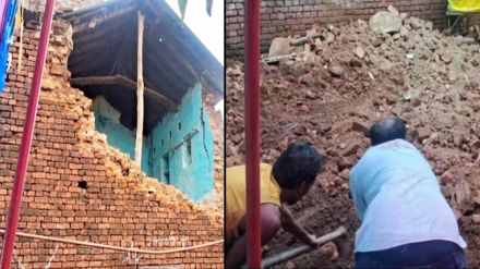 MP temple wall collapses