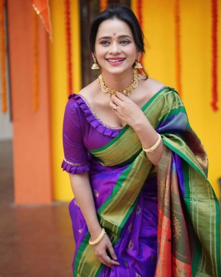 Madhura Joshi Pink Nauvari Saree Look