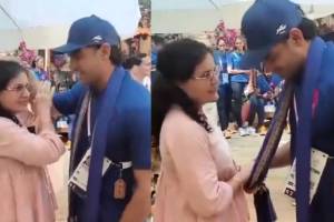 Manu Bhaker's Mother With Neeraj Chopra Video Viral