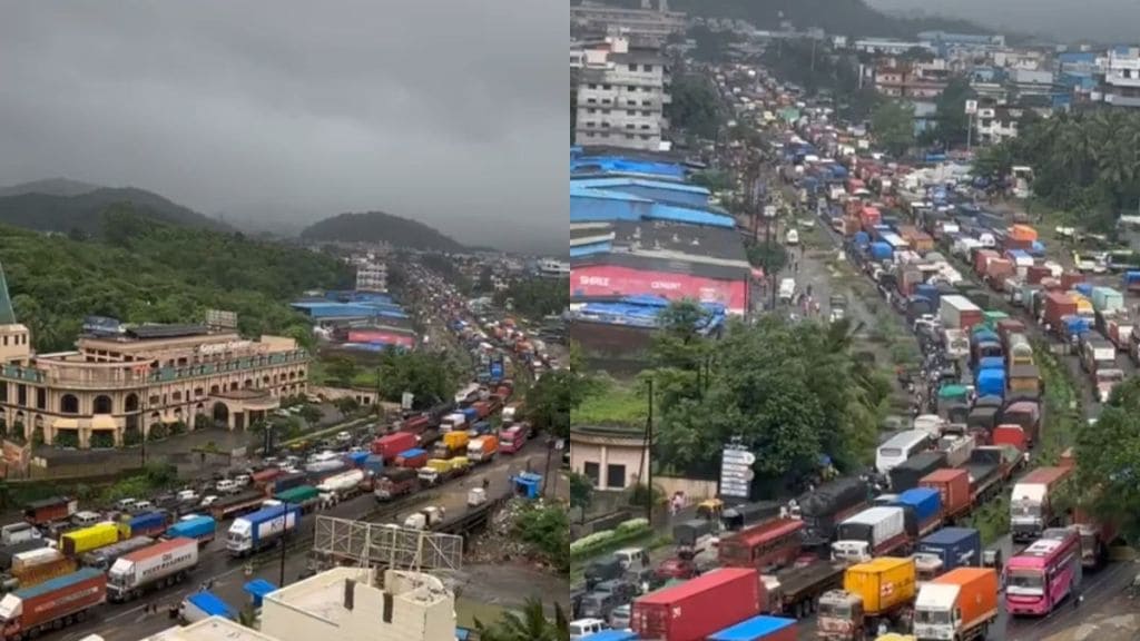 Heavy traffic jam on Mumbai-Ahmedabad National Highway